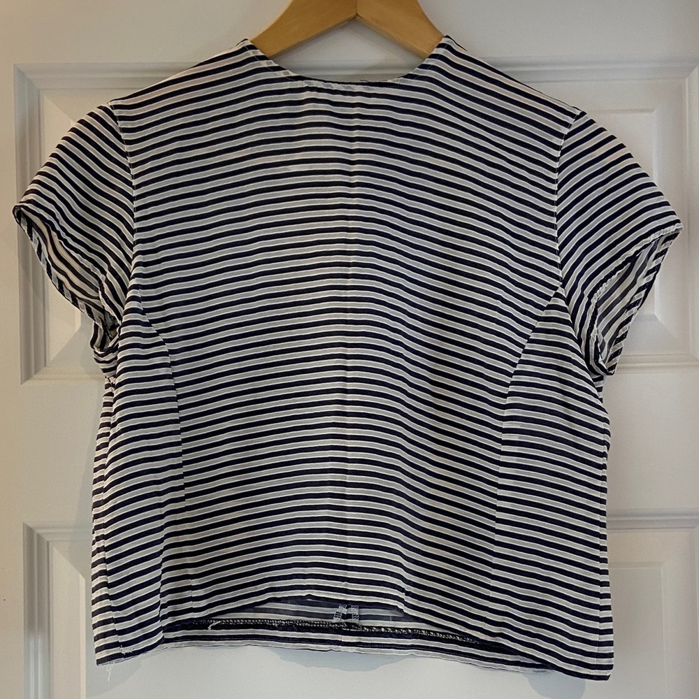 Vintage Jones New York Navy and White Striped Tee